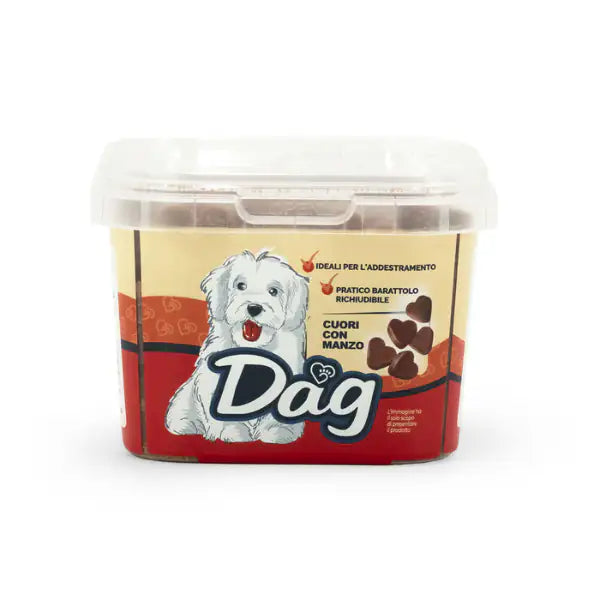 Dag Dog Adult Snack Cuori con Manzo 120 gr   bauzaarit.myshopify.com