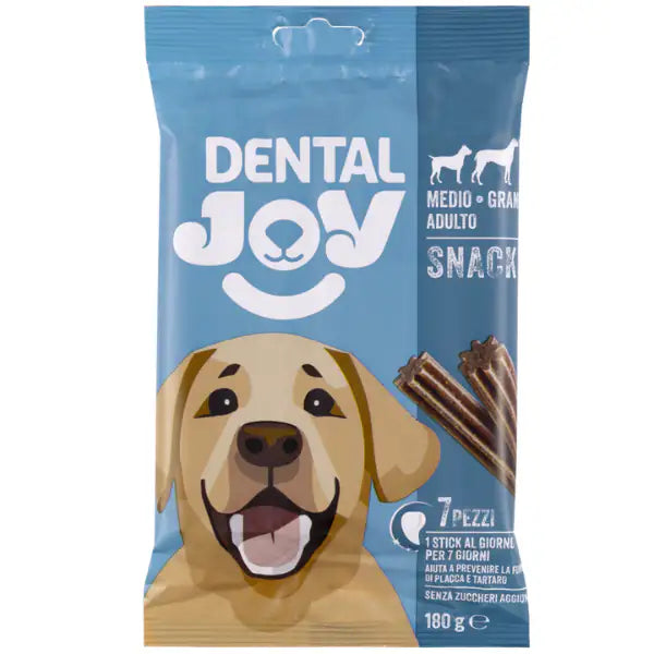 DentalJoy Dog Adult Medium/Large Snack Dentali  Confezione da 7 pezzi bauzaarit.myshopify.com