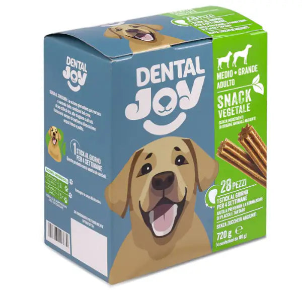 DentalJoy Dog Adult Medium/Large Snack Dentali Vegetale  Confezione da 28 pezzi bauzaarit.myshopify.com