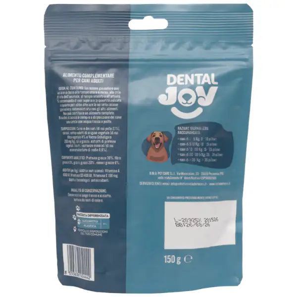 Dentaljoy Dog Bites Adult All breeds Snack Dentali 150 gr  150 gr bauzaarit.myshopify.com