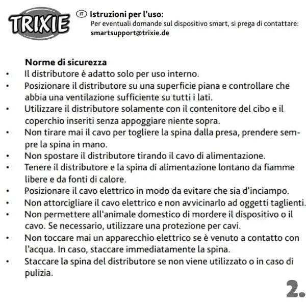 Distributore automatico di cibo TX-C Smart 5.0L con videocamera integrata Trixie   Bauzaar.it