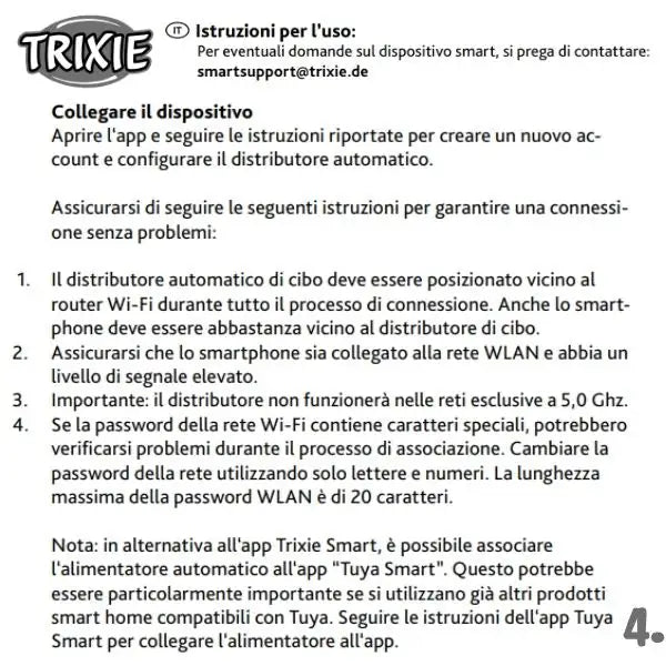 Distributore automatico di cibo TX-C Smart 5.0L con videocamera integrata Trixie   Bauzaar.it