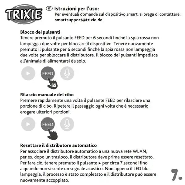 Distributore automatico di cibo TX-C Smart 5.0L con videocamera integrata Trixie   Bauzaar.it