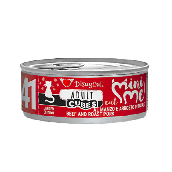 Disugual MiniMe Cat Adult Cubes 85 gr  Manzo con cubetti di arrosto di maiale bauzaarit.myshopify.com