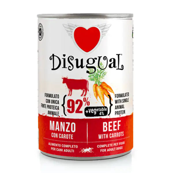 Disugual MonoProtein Adult Vegetable Patè Grain Free 400 gr  Manzo e carote bauzaarit.myshopify.com
