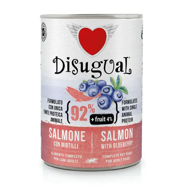 Disugual monoproteico Fresh Fruit Plus 400 gr  Salmone con mirtilli bauzaarit.myshopify.com