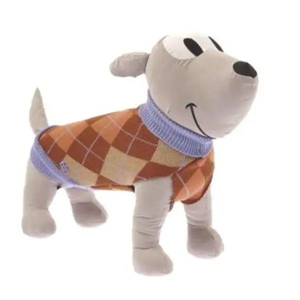 Dolcevita per cani Preppy inconica fantasia scozzese argyle Ferribiella  Lilla - 39 cm Bauzaar.it