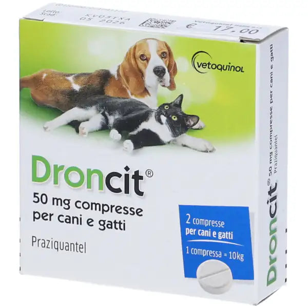 Droncit compresse antiparassitarie vermifugo cane e gatto Vetoquinol   bauzaarit.myshopify.com