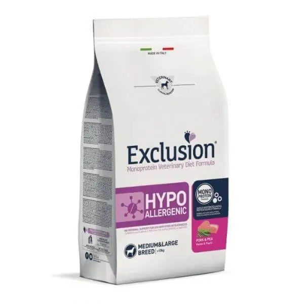 Exclusion Diet Hypoallergenic Medium/Large Breed Maiale e Piselli   bauzaarit.myshopify.com