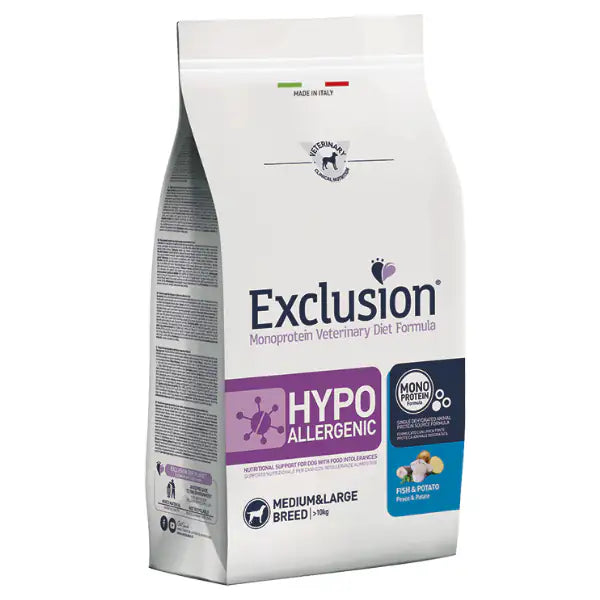 Exclusion Diet Hypoallergenic Medium/Large Breed Pesce e Patate   bauzaarit.myshopify.com
