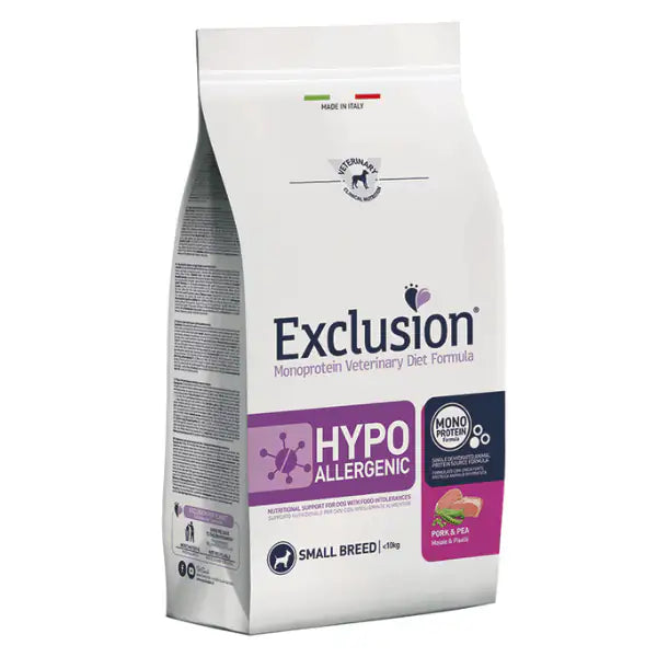 Exclusion Diet Hypoallergenic Small Breed Maiale e Piselli  7 kg bauzaarit.myshopify.com