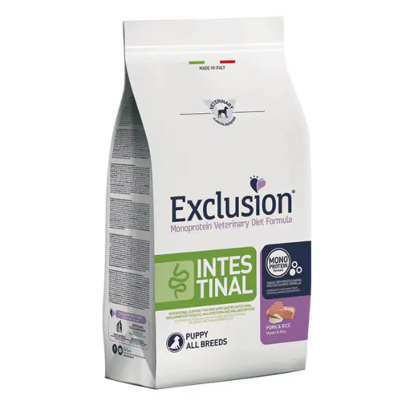 Exclusion Diet Intestinal Puppy Maiale e Riso  12 kg bauzaarit.myshopify.com