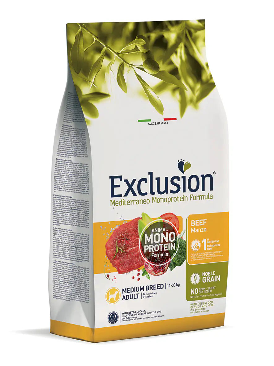 Exclusion Mediterraneo Adult Medium Breed Manzo  3 kg bauzaarit.myshopify.com
