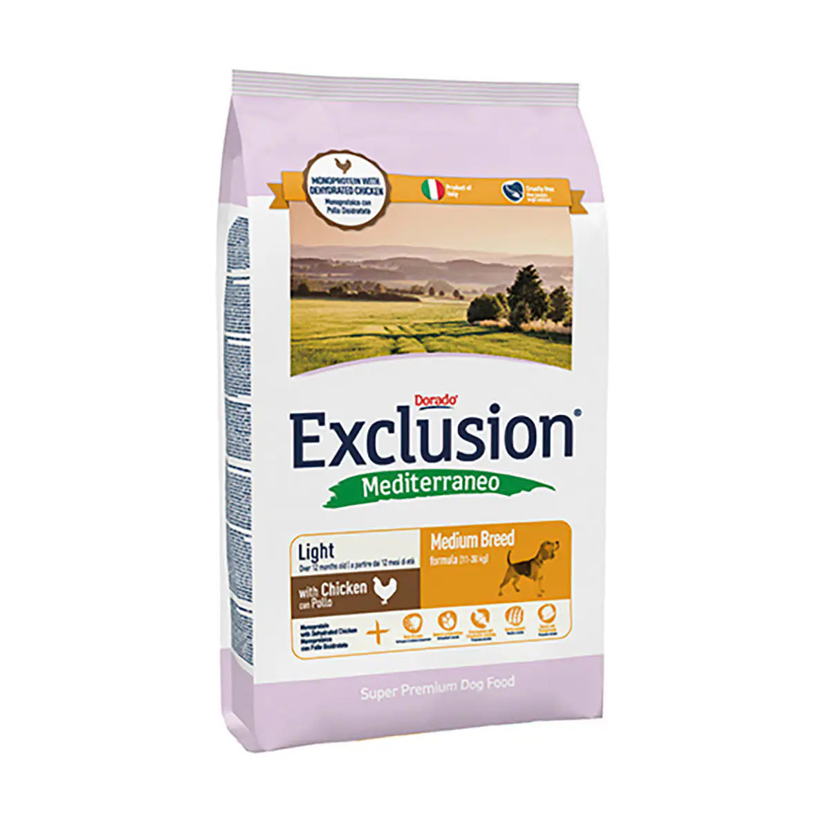 Exclusion Mediterraneo Light Medium/Large Breed Pollo   bauzaarit.myshopify.com