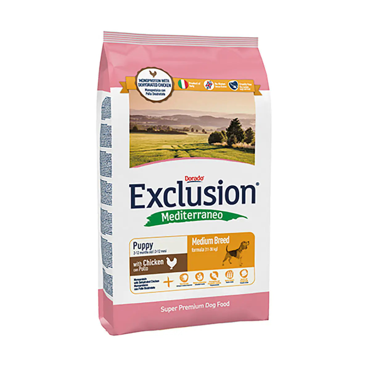 Exclusion Mediterraneo Puppy/Junior Medium Breed Pollo   bauzaarit.myshopify.com