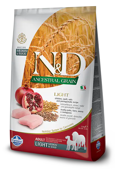 Farmina N&D Ancestral Grain Adult Light Medium/Maxi   bauzaarit.myshopify.com
