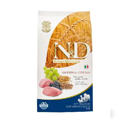 Farmina N&D Ancestral Grain Adult Medium/Maxi Agnello e Mirtillo   bauzaarit.myshopify.com