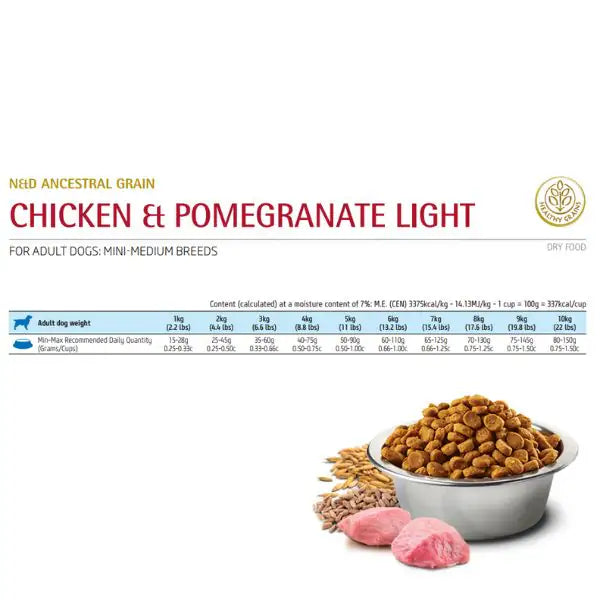 Farmina N&D Ancestral Grain Adult Mini Light Pollo e Melograno   bauzaarit.myshopify.com