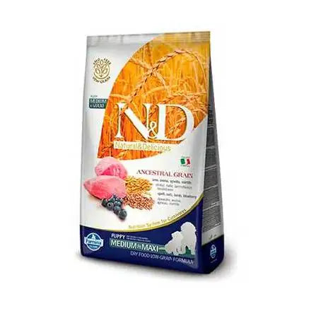 Farmina N&D Ancestral Grain Puppy Medium/Maxi Agnello e Mirtillo   bauzaarit.myshopify.com
