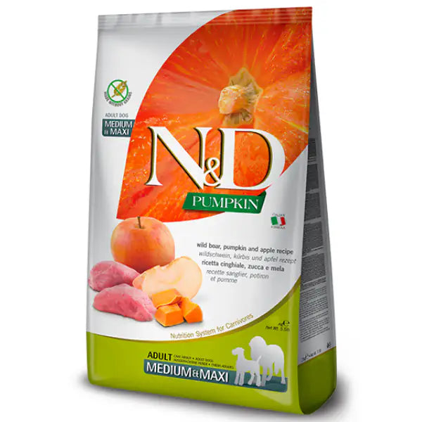 Farmina N&D Grain Free Pumpkin Adult Medium/Maxi Cinghiale e Mela  12 kg bauzaarit.myshopify.com