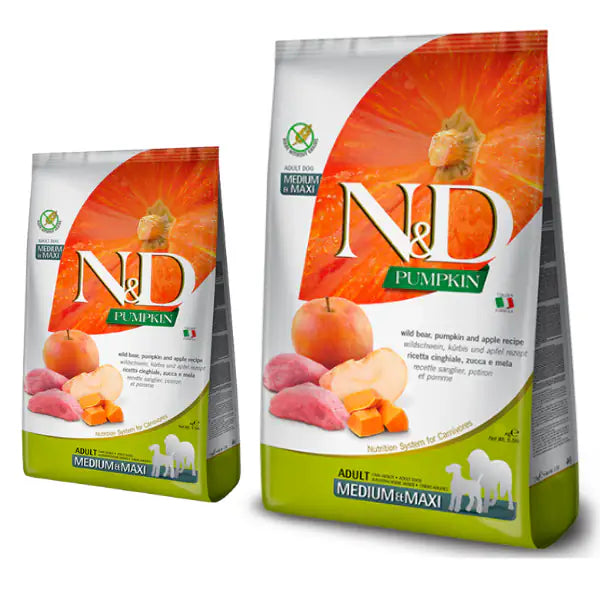 Farmina N&D Grain Free Pumpkin Adult Medium/Maxi Cinghiale e Mela   bauzaarit.myshopify.com