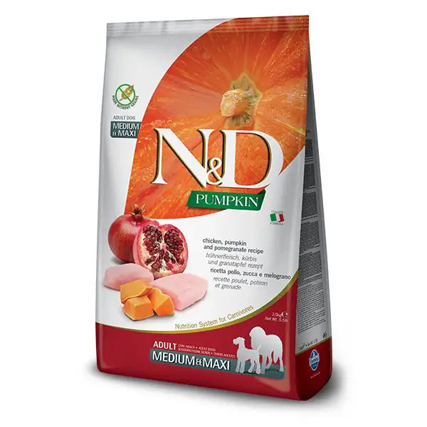 Farmina N&D Grain Free Pumpkin Adult Medium/Maxi Pollo e Melograno   bauzaarit.myshopify.com
