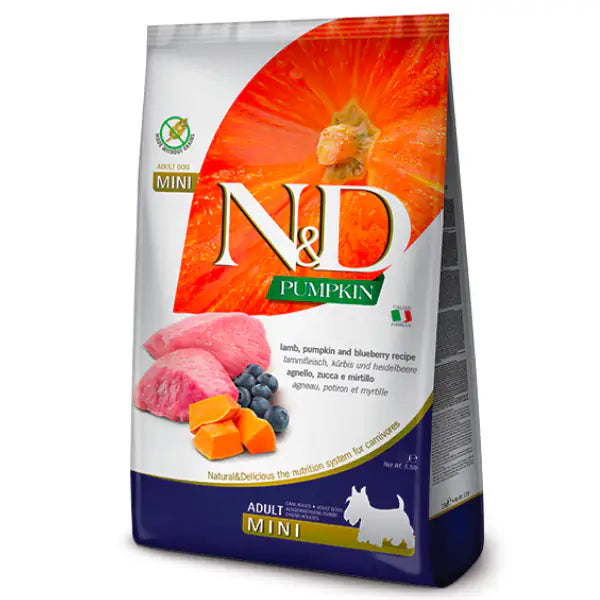 Farmina N&D Grain Free Pumpkin Adult Mini Agnello e Mirtillo  2,5 kg bauzaarit.myshopify.com