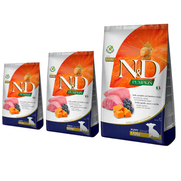 Farmina N&D Grain Free Pumpkin Puppy Mini Agnello e Mirtillo   bauzaarit.myshopify.com
