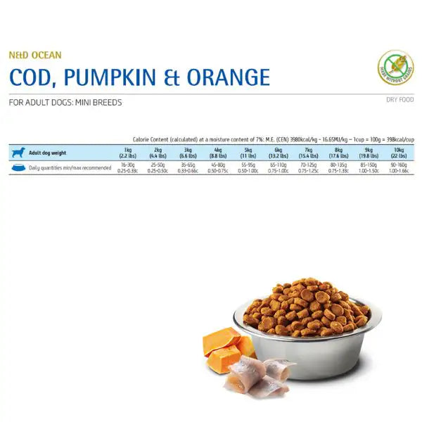 Farmina N&D Ocean Canine Adult Mini Merluzzo Zucca e Arancia   bauzaarit.myshopify.com