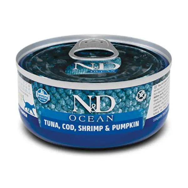 Farmina N&D Ocean Feline Umido 70 gr  Merluzzo, gamberetti, tonno e zucca bauzaarit.myshopify.com