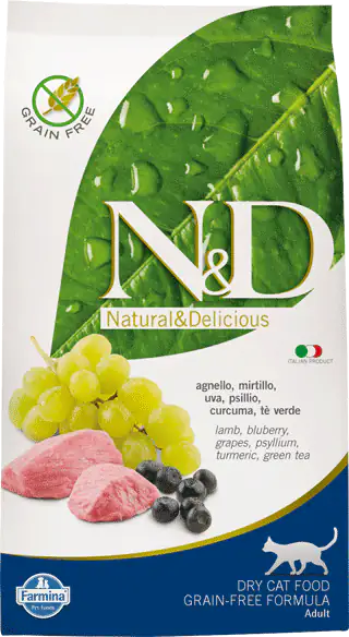 Farmina N&D Prime Feline Grain Free Adult Agnello e Mirtillo   bauzaarit.myshopify.com
