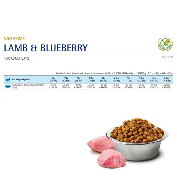Farmina N&D Prime Feline Grain Free Adult Agnello e Mirtillo   bauzaarit.myshopify.com