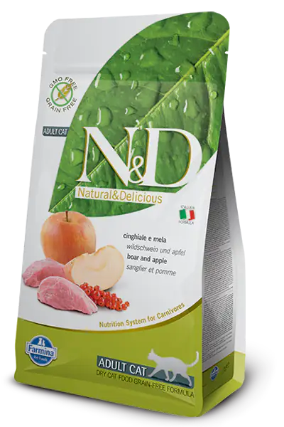Farmina N&D Prime Feline Grain Free Adult Cinghiale e Mela   bauzaarit.myshopify.com