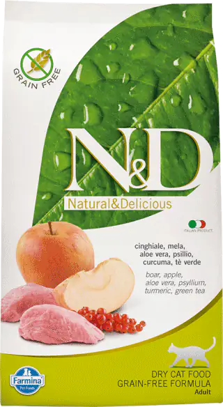 Farmina N&D Prime Feline Grain Free Adult Cinghiale e Mela   bauzaarit.myshopify.com