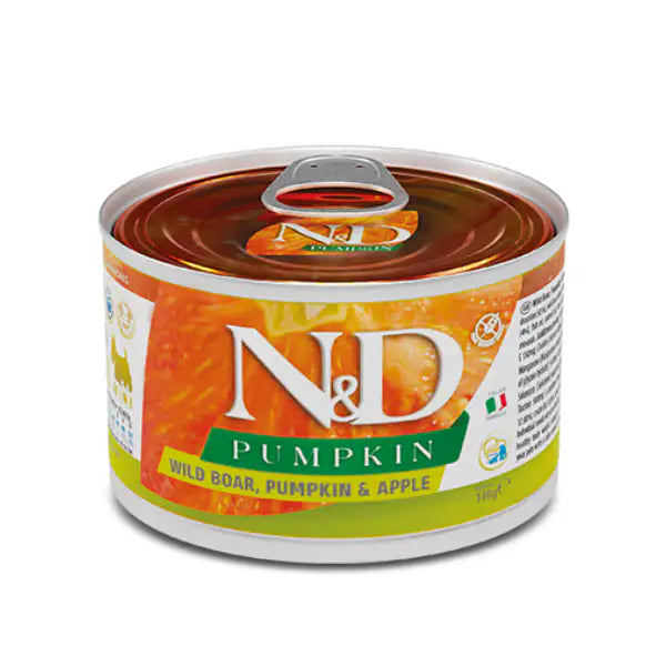 Farmina N&D Pumpkin Canine formula Mini 140 gr  Cinghiale e Mela bauzaarit.myshopify.com