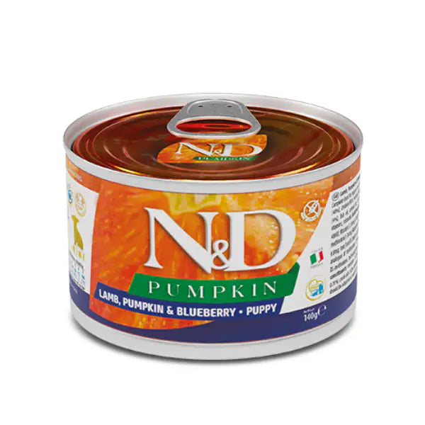 Farmina N&D Pumpkin Canine formula Mini 140 gr  Puppy agnello e zucca bauzaarit.myshopify.com
