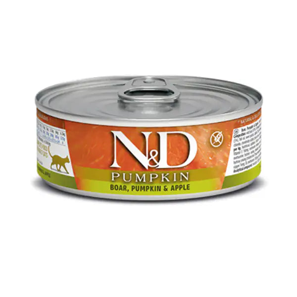 Farmina N&D Pumpkin Feline Umido 70 gr  Cinghiale e Mela bauzaarit.myshopify.com