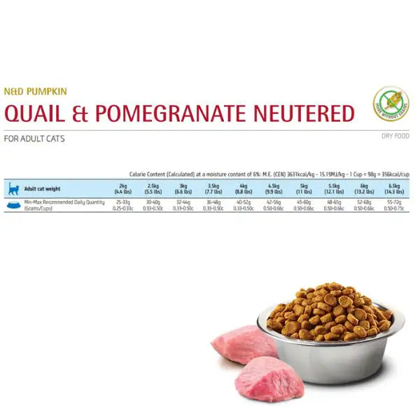 Farmina N&D Pumpkin Grain Free Neutered Feline Quaglia Zucca e Melograno   bauzaarit.myshopify.com