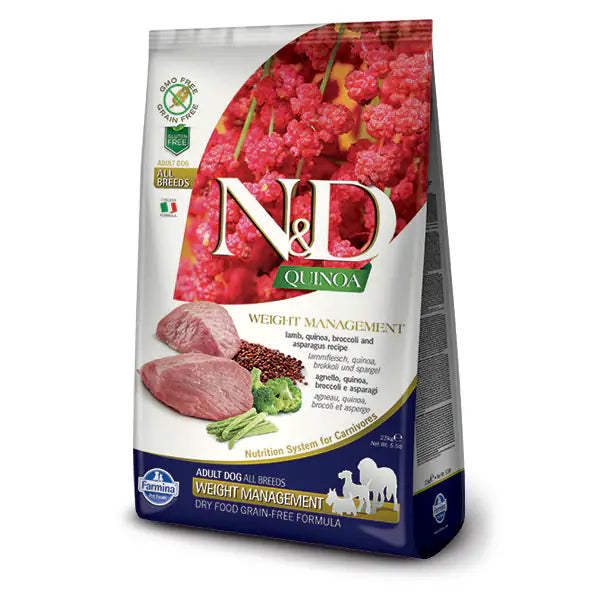 Farmina N&D Quinoa Canine Weight Management Adult Medium/Maxi Agnello   bauzaarit.myshopify.com