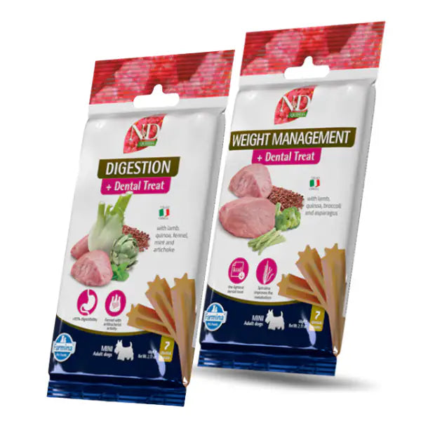 Farmina N&D Quinoa snack dentali funzionali per cani Adult Mini 60 gr   bauzaarit.myshopify.com