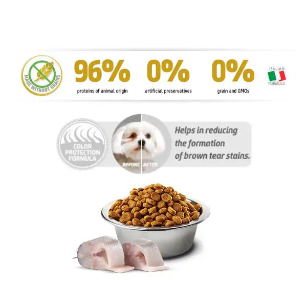 Farmina N&D White Grain Free Adult Mini Spigola, spirulina e finocchio   bauzaarit.myshopify.com