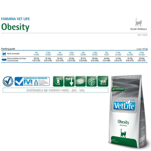 Farmina Vet Life Feline Obesity   bauzaarit.myshopify.com