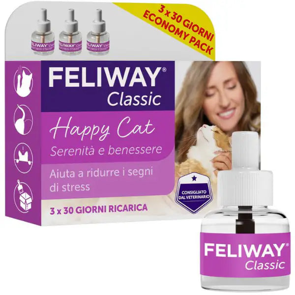 Feliway Classic Ricarica per diffusore ambiente domestico per gatti  48 ml 3 Ricariche Bauzaar.it