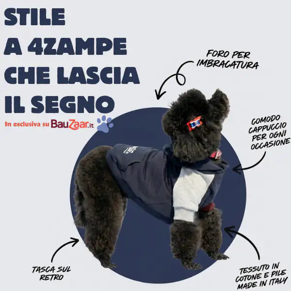 Felpa per cani colorazione a blocchi Base blu Bauzaar   bauzaarit.myshopify.com