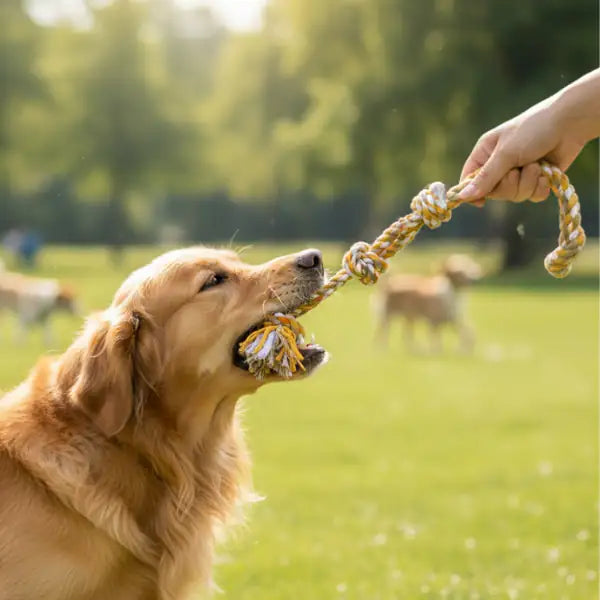 Ferribiella manigliotto in cotone gioco per cani   bauzaarit.myshopify.com