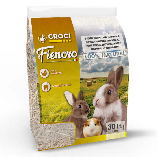 Fieno naturale Fienoro per conigli Croci Rabbit  1 kg bauzaarit.myshopify.com