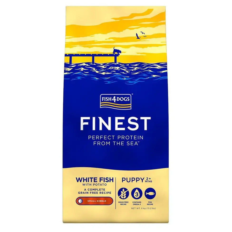 Fish4Dogs Ocean White Fish Puppy Small   bauzaarit.myshopify.com