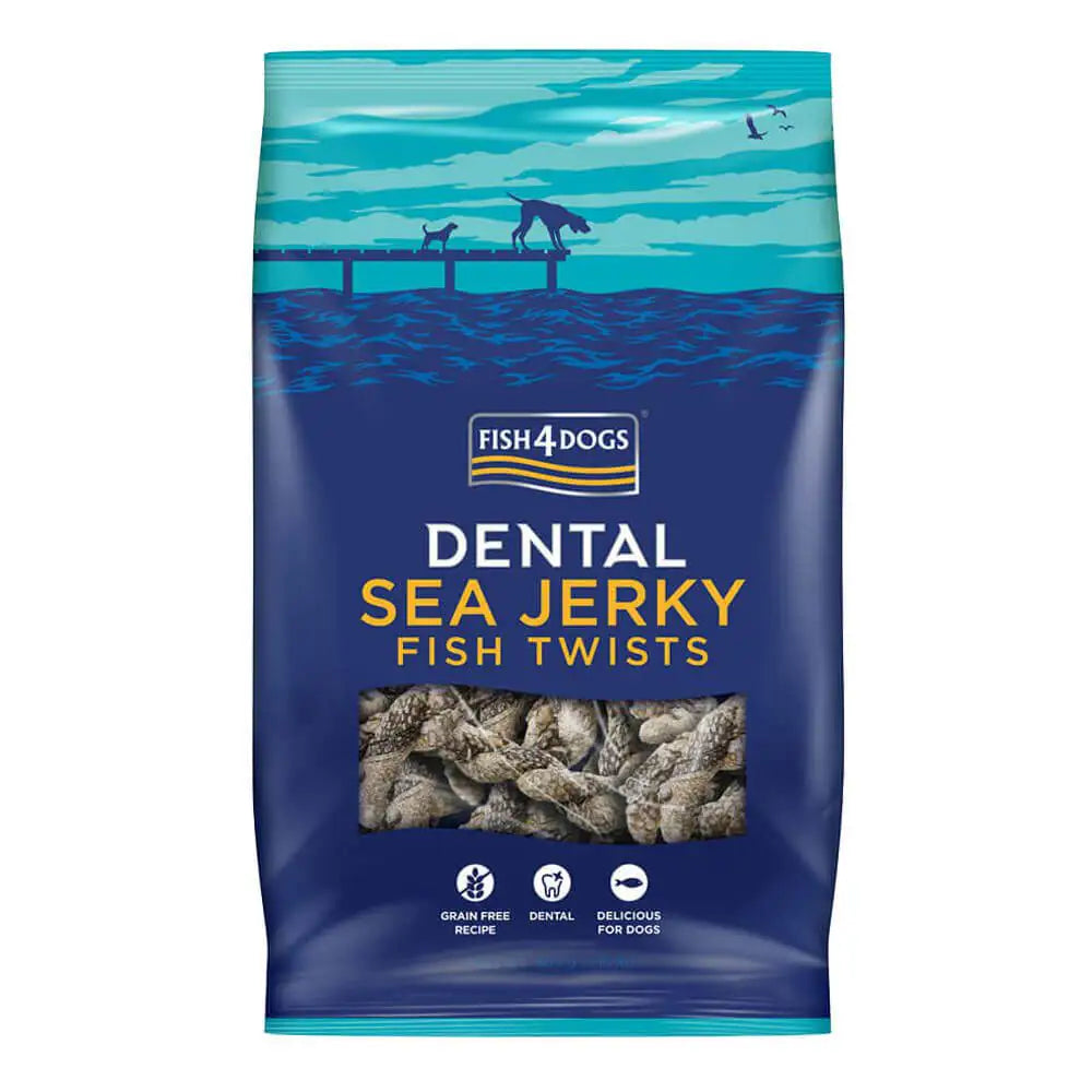 Fish4Dogs Sea Jerky Fish Twists (pelle essiccata)  100 gr bauzaarit.myshopify.com