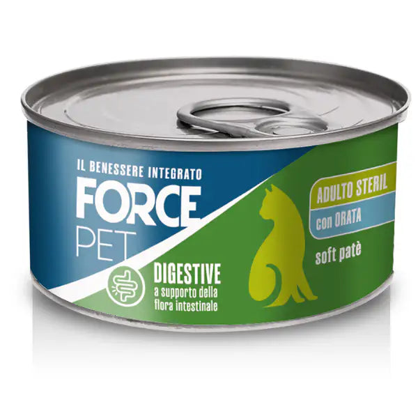 Forcepet Cat Adult Sterilised Digestive supporto flora intestinale Soft patè 85 gr  Orata Bauzaar.it