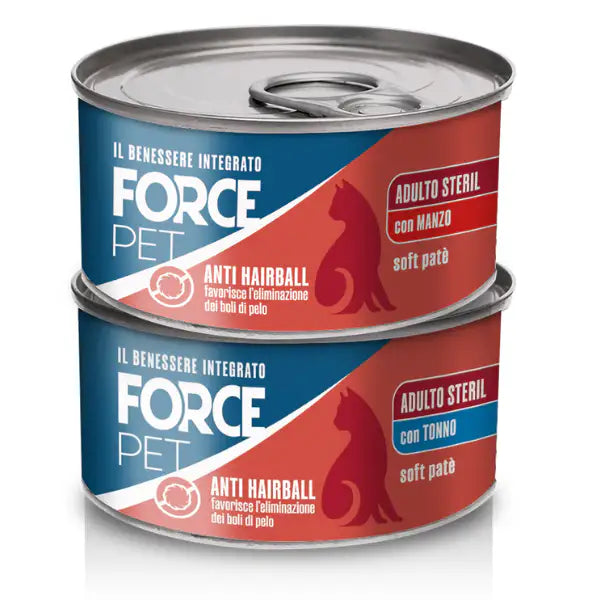 Forcepet Cat Adult Sterilised Hairball anti boli di pelo Soft patè 85 gr   Bauzaar.it